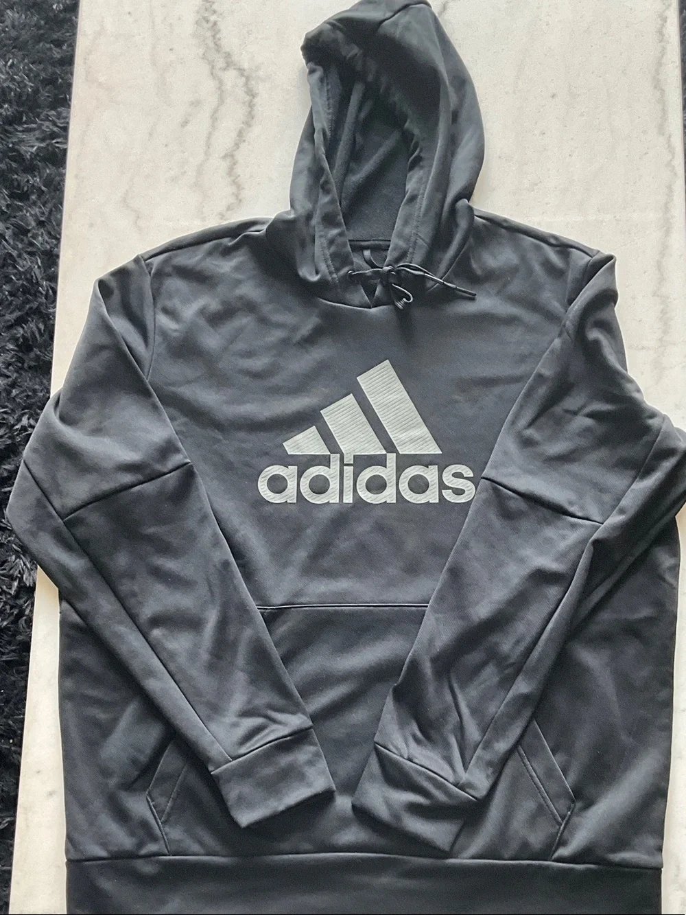 adidas Men's Charcoal Hoodie with grey Logo